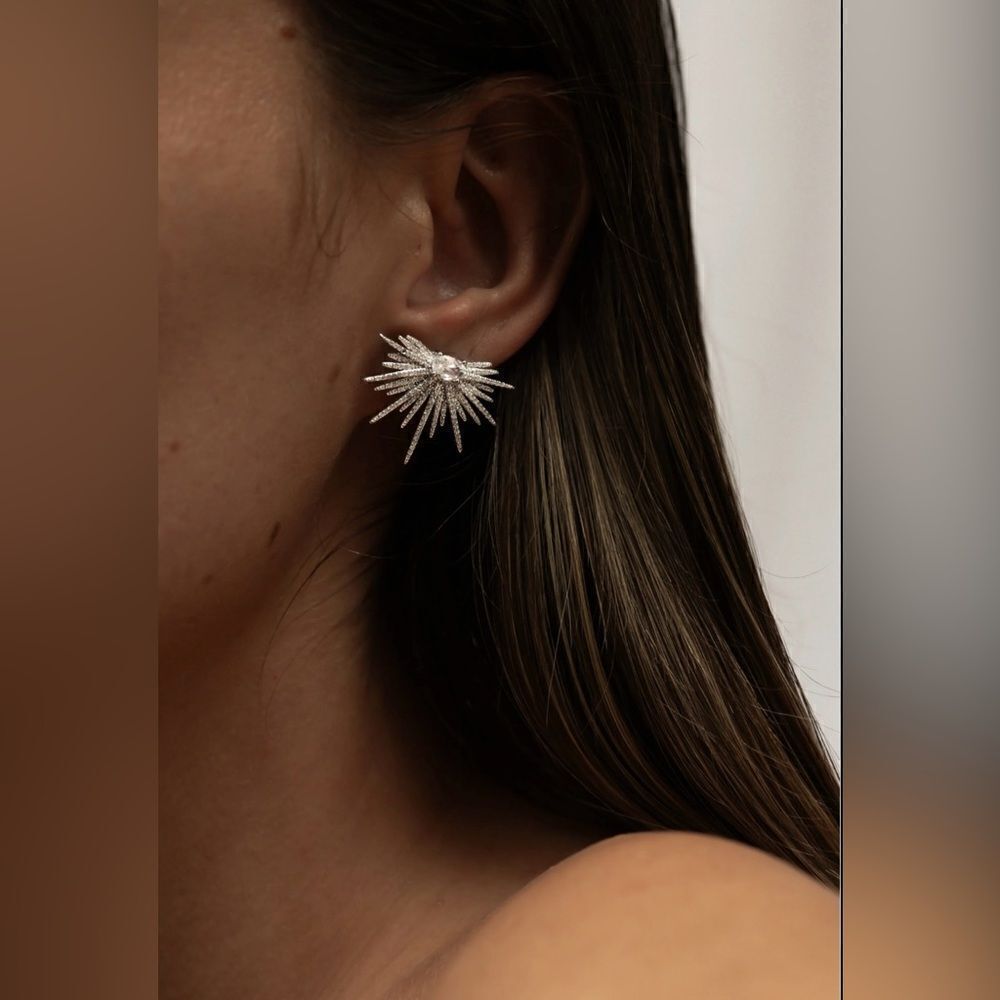 Silver statement stud  A232